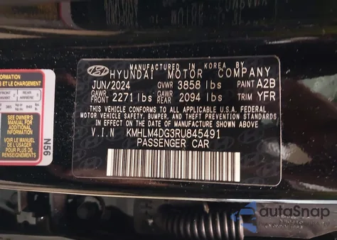 2024 Hyundai Elantra Sel from USA, damaged, VIN KMHLM4DG3RU845491